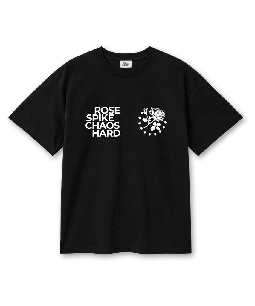 Leijimeli Loose Spike 20-Count Cotton Oversized Short Sleeve T-Shirt Black