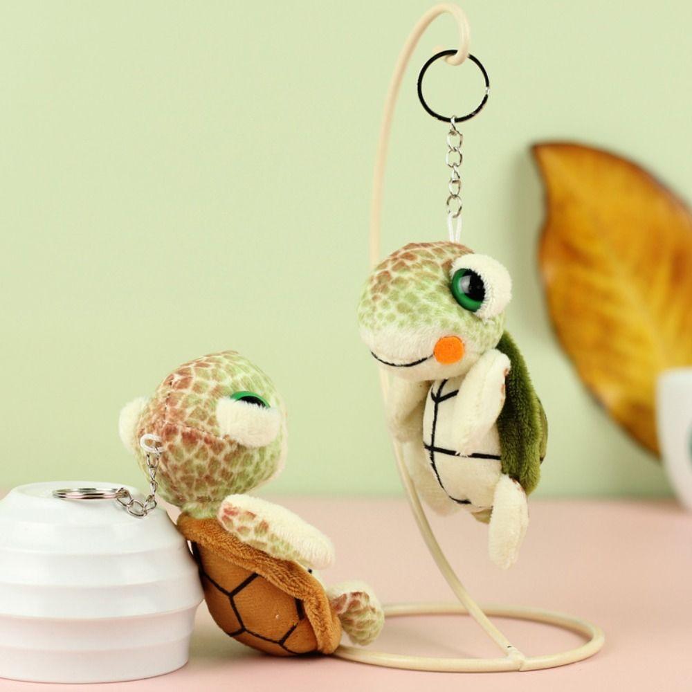 Turtle Turtle Plush Keychain Soft Plush Toy Keyring Key Chains Turtle Doll Pendant  Children Toys