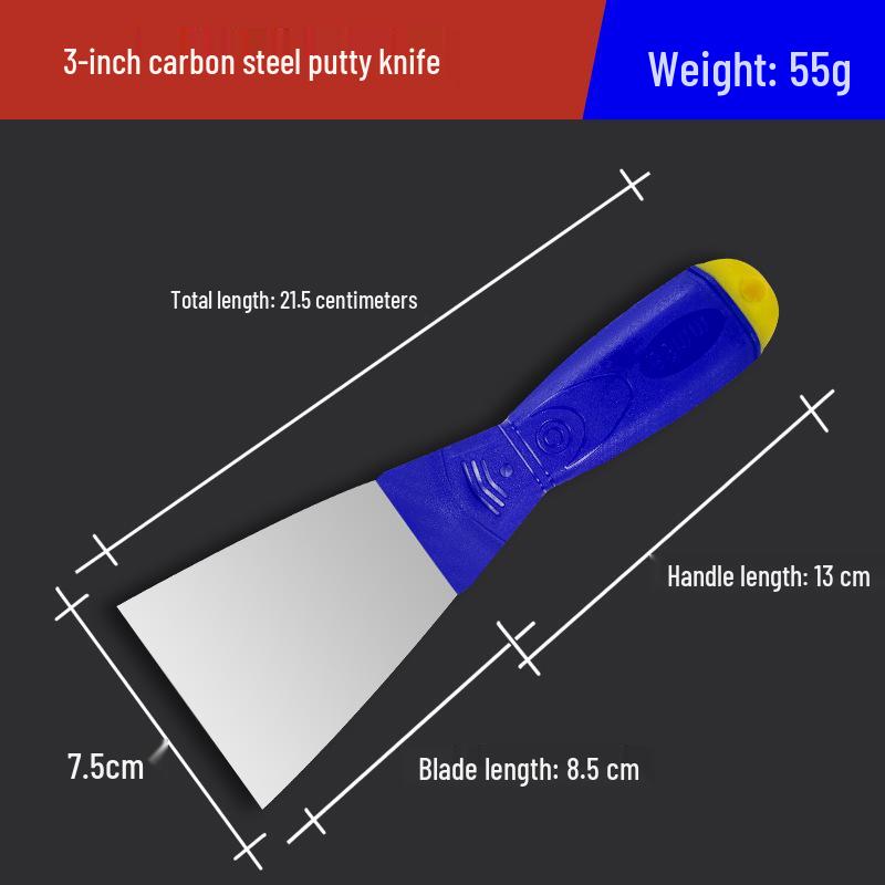 Stainless Steel Anti-Slip Plastering & Putty Knife with Plastic Handle