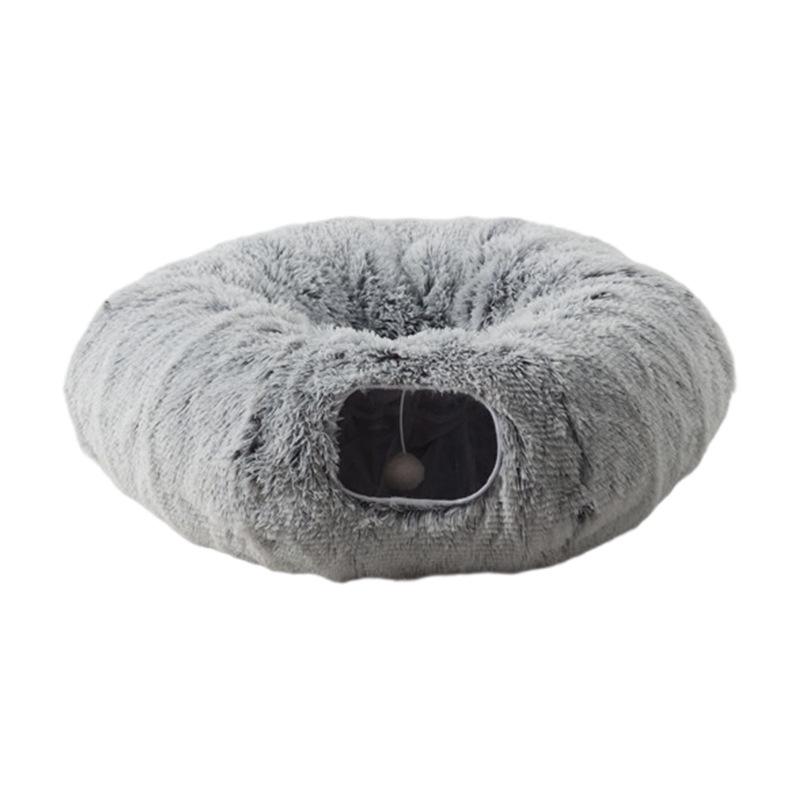 Cama Toca Aconchegante de Pelúcia para Gatos para Todas as Estações - Removível, Espessa e Lavável