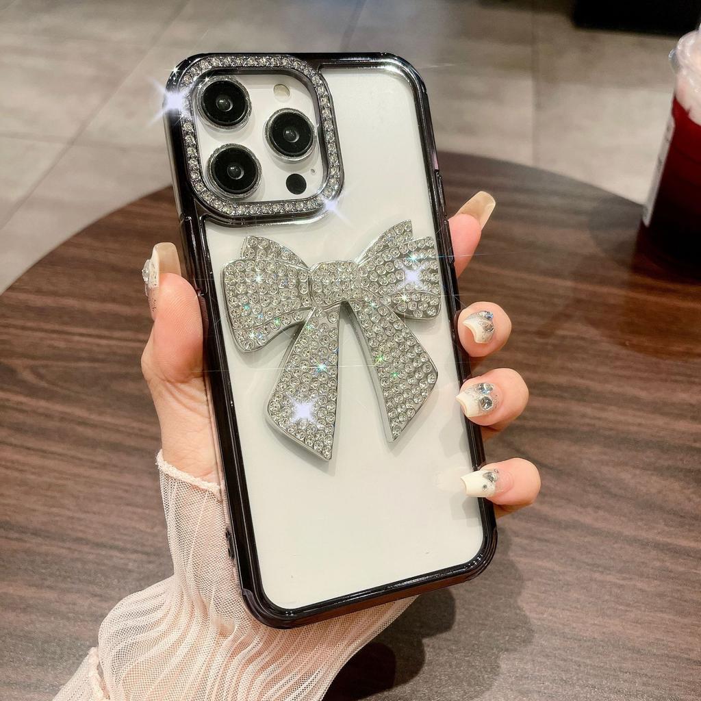 For IPhone 15 Electroplated Butterfly Crystal Diamond Phone Case for Apple 14 Gradient Feather 13 Luxury Protective Case for Women