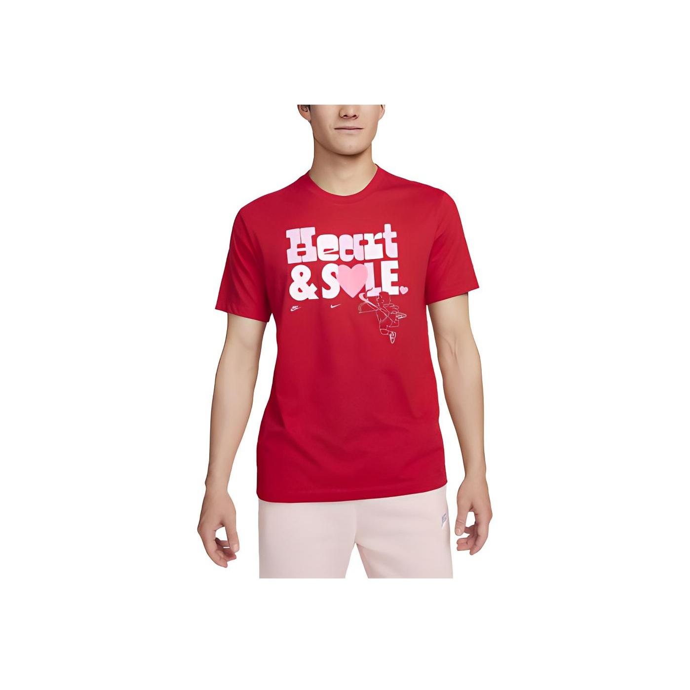 

Nike Пуловер с принтом в виде букв, с круглым вырезом, повседневная футболка с коротким рукавом, мужской топ, красный FQ3780-657 L