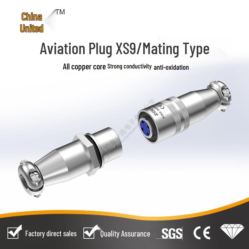 Zhonglian XS9 Waterproof Aviation Cable Connector Plug & Socket, New Moisture-Proof Model