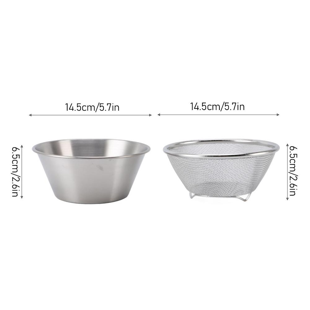 Microporous Structure Rice Strainer Beige Silver Strainer with Bowl Colander with Bowl Meal Prep