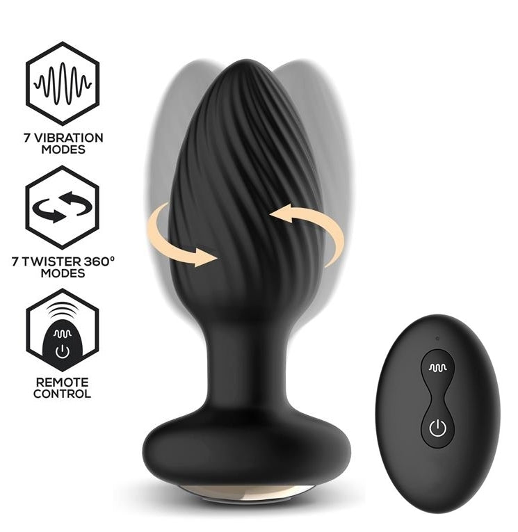 Plug vibrant et rotatif Drago 8 x 3.4cm - INTOYOU - Plugs Vibrants