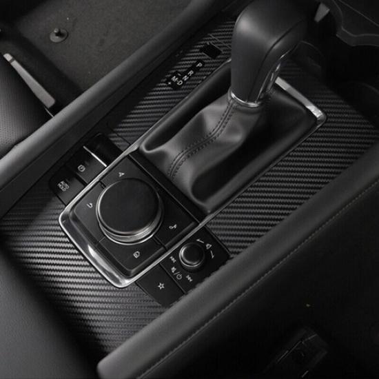 Carbon Fiber Middle Console Gear Shift Panel Sticker Trim For Mazda 3 -2024