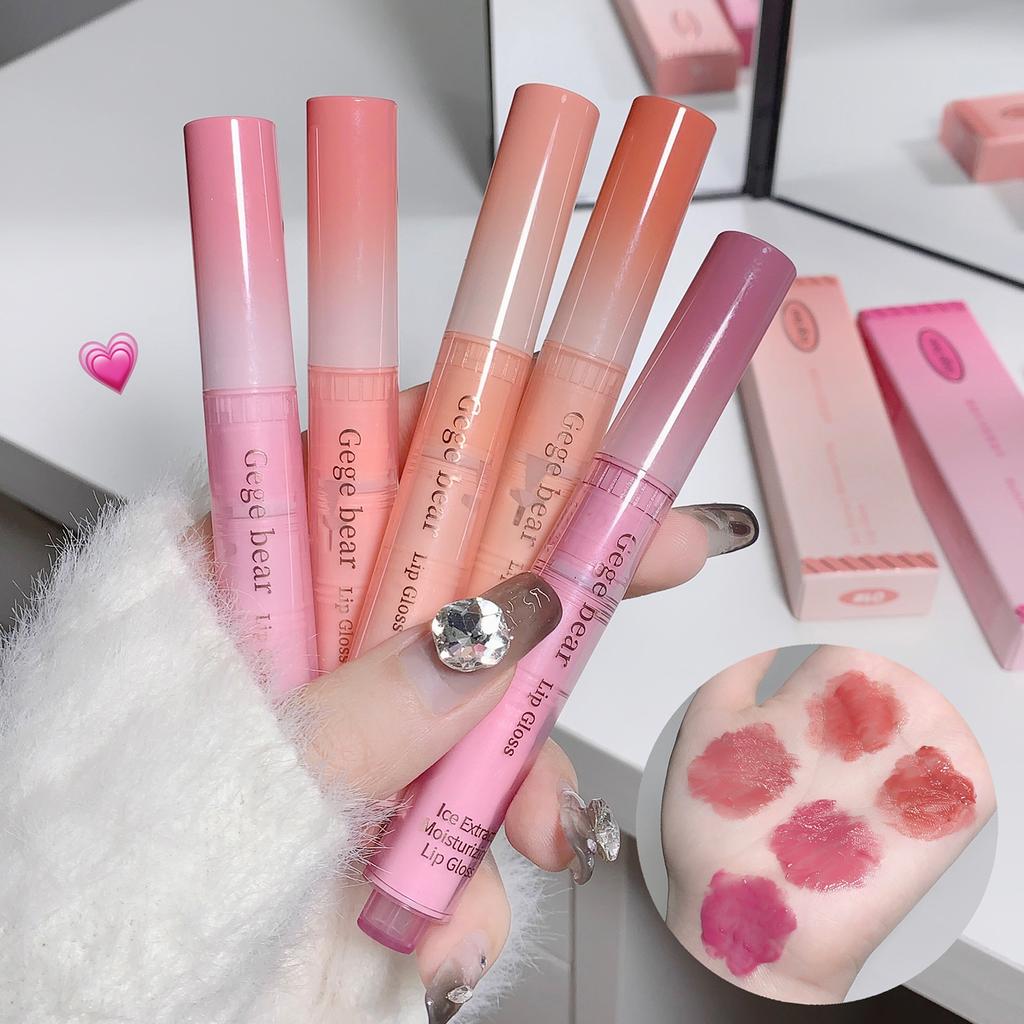Ice-extracted Clear and Hydrating Lip Gloss, Moisturizing, Moisturizing, Long-lasting, Colorful and Not Easy To Stick To the Cup of Women's Lipstick