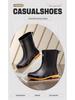 Men's British Style Waterproof Mid-Calf Rubber Rain Boots with Elastic Cuff - Non-Slip Winter Outdoor Fashion