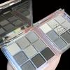 Dark Punk Smoky Nine-color Eyeshadow Palette Black and White Gray Metallic Pearlescent Matte Silver Halloween Party