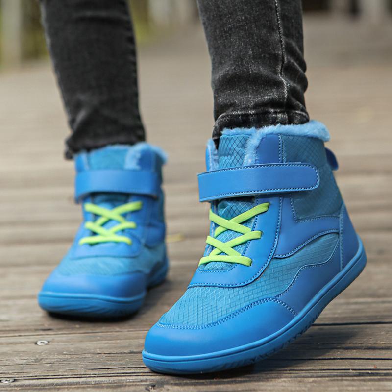 New Wide Barefoot Kids Snow Boots Winter Warm Boots for Girls Outdoor Walking Non-slip Children's Shoes Girl Boy Shoes Sneakers
