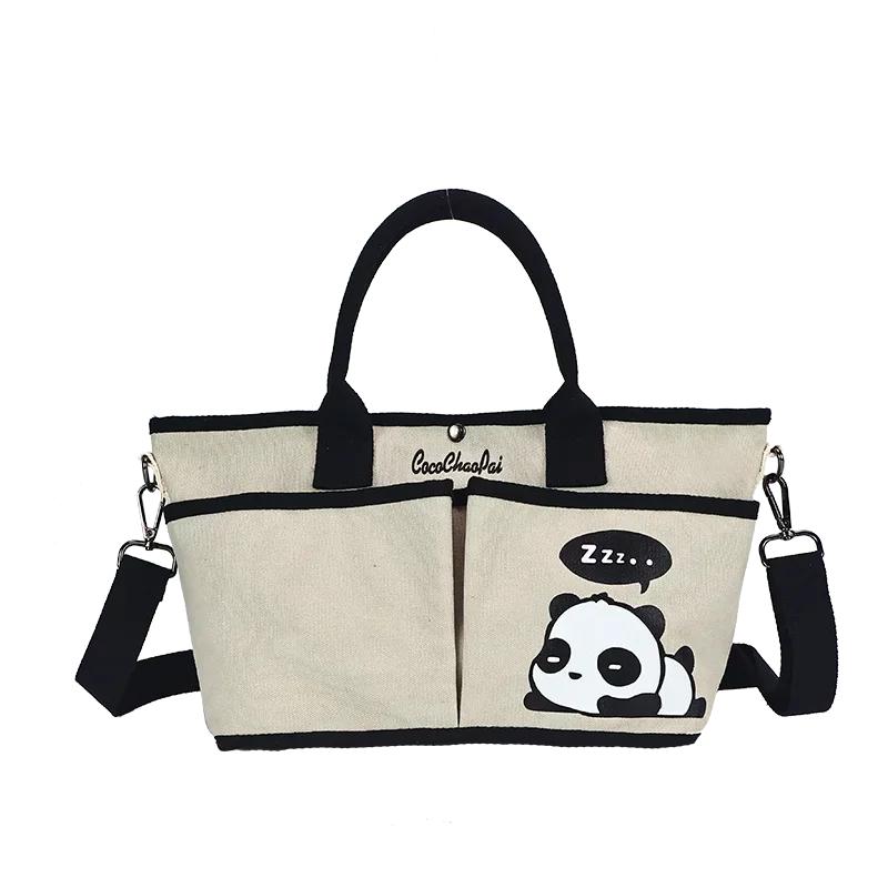 

Регулируемая уникальная сумка через плечо в стиле панды для женщин, высококачественная дизайнерская сумка большой вместимости, универсальная сумка через плечо