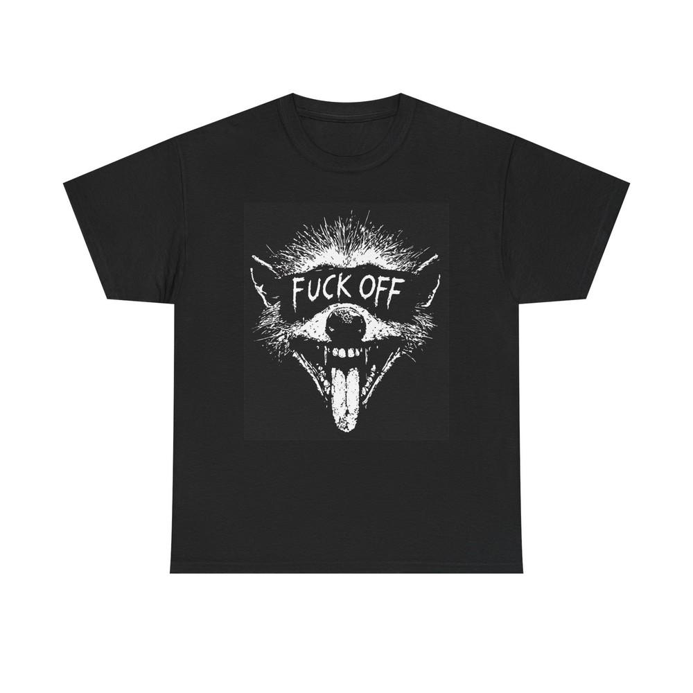 F Off Funny Raccoon Graphic T Shirt Jokes Unisex Heavy Cotton Tee