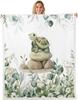 Cute Meerkat Blanket Soft Fleece Throw Animal Lover Gift Kids Room Decor Floral Design Home Decoration