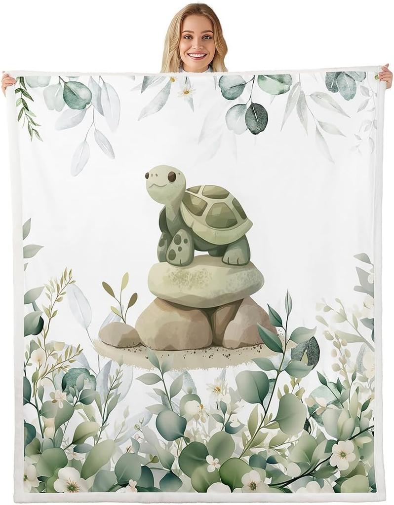 Cute Meerkat Blanket Soft Fleece Throw Animal Lover Gift Kids Room Decor Floral Design Home Decoration