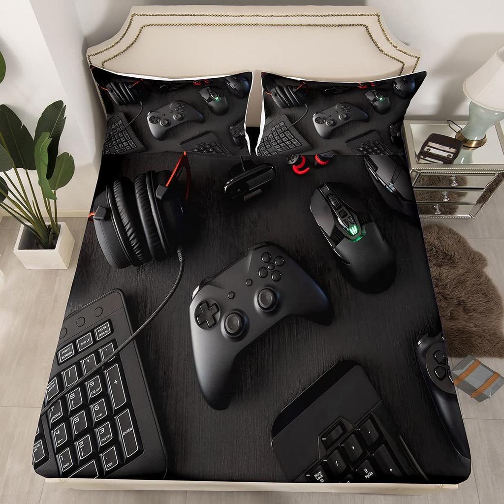 Cartoon Graffiti Muster Bettmütze Dreiteilig Digitaldruck Bettwäsche Bettmütze Dreiteiliges Set Kinder Und Erwachsene