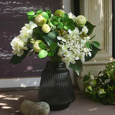 Silk Hydrangea Flower Artificial Flowers Bouquet Centerpieces for Tables X3UC