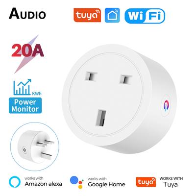 Tuya Wifi Smart Plug 20a Uk Mini Priză inteligentă Monitor de putere Timing priză Telecomanda aplicației vocale Funcționează cu Google Home Alexa