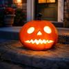 PVC Pumpkin Lantern with Batteries Illuminated Halloween Table Ornament Spooky