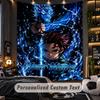 Personalized Wall Tapestry,Demon Slayer Custom Printed Name, Fabric Wall Art For Indoor Room Backdrop
