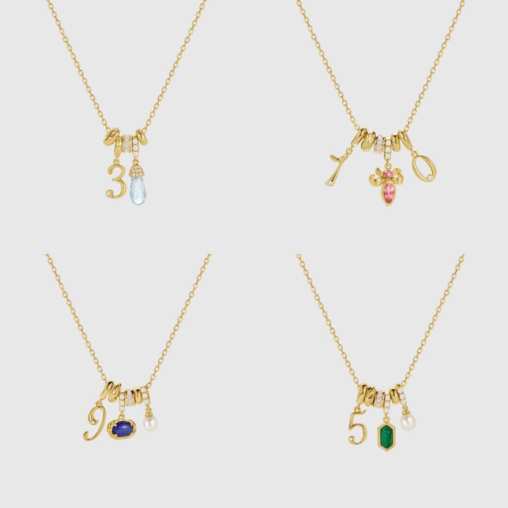 Copper Numeric Pendant Chain With Electroplated Finish For Trendy Casual Looks