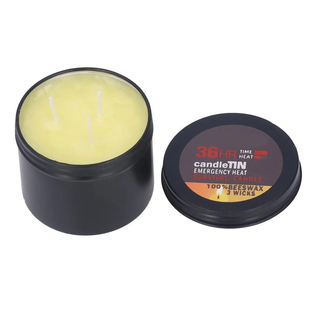 3-Wick Portable Survival Candle,Up to 36H,Burning Natural Aroma for Home,Outdoor Camping
