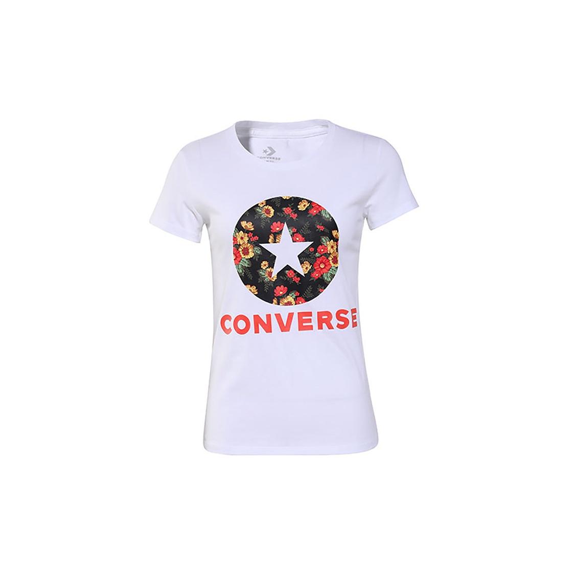 (WMNS) Converse Flowers Printing Short Sleeve White Women s 10017396-A02 S
