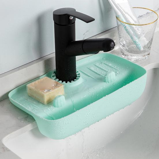 Podložka pod odkapávací misku s držákem na houbičku, univerzální, jednoduchá instalace, ochrana proti stříkající vodě, rohožka pod kohoutek