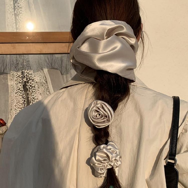 Princess Scrunchies Ribbon Hair Tie Silky Scrunchies Cute Rosettes Hair Holder