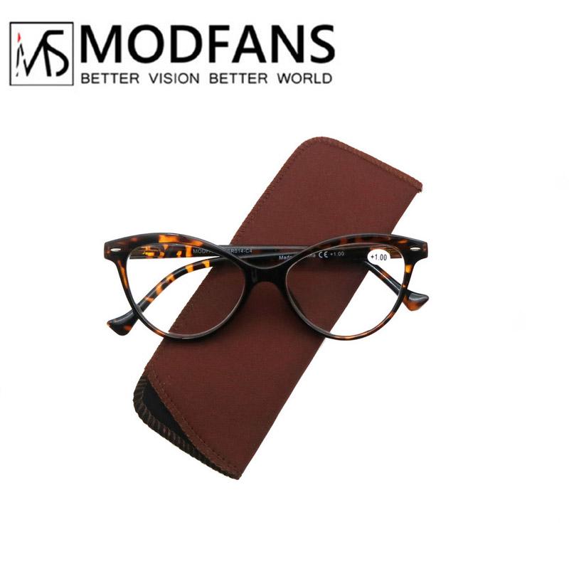 MODFANS Lady Cat Eye Reading Glasses ladies Spring Hinge Lightweight Presbyopic Readers Eyeglasses with Diopter +0.5 to +4.0