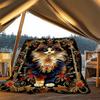 1pc Cat Ornament Print Outdoor Blanket, Lightweight Polyester,