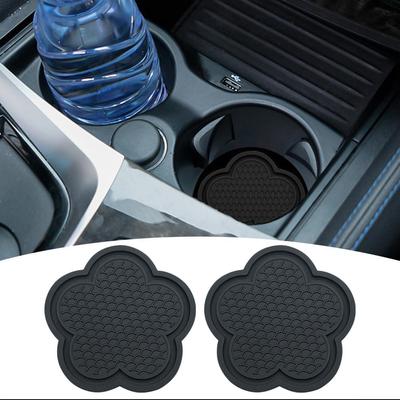 2 Stück Kreative Blume Silikon Auto Wasser Untersetzer Rutschfester Aufbewahrungshalter Schlitz Innenmatte Tassenschutz Auto Auto DIY Matte J6R9