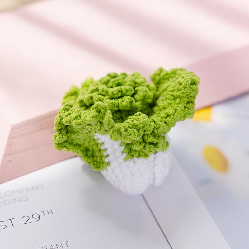 Hand-Knitted Apple & Persimmon Holiday Keychain Pendant