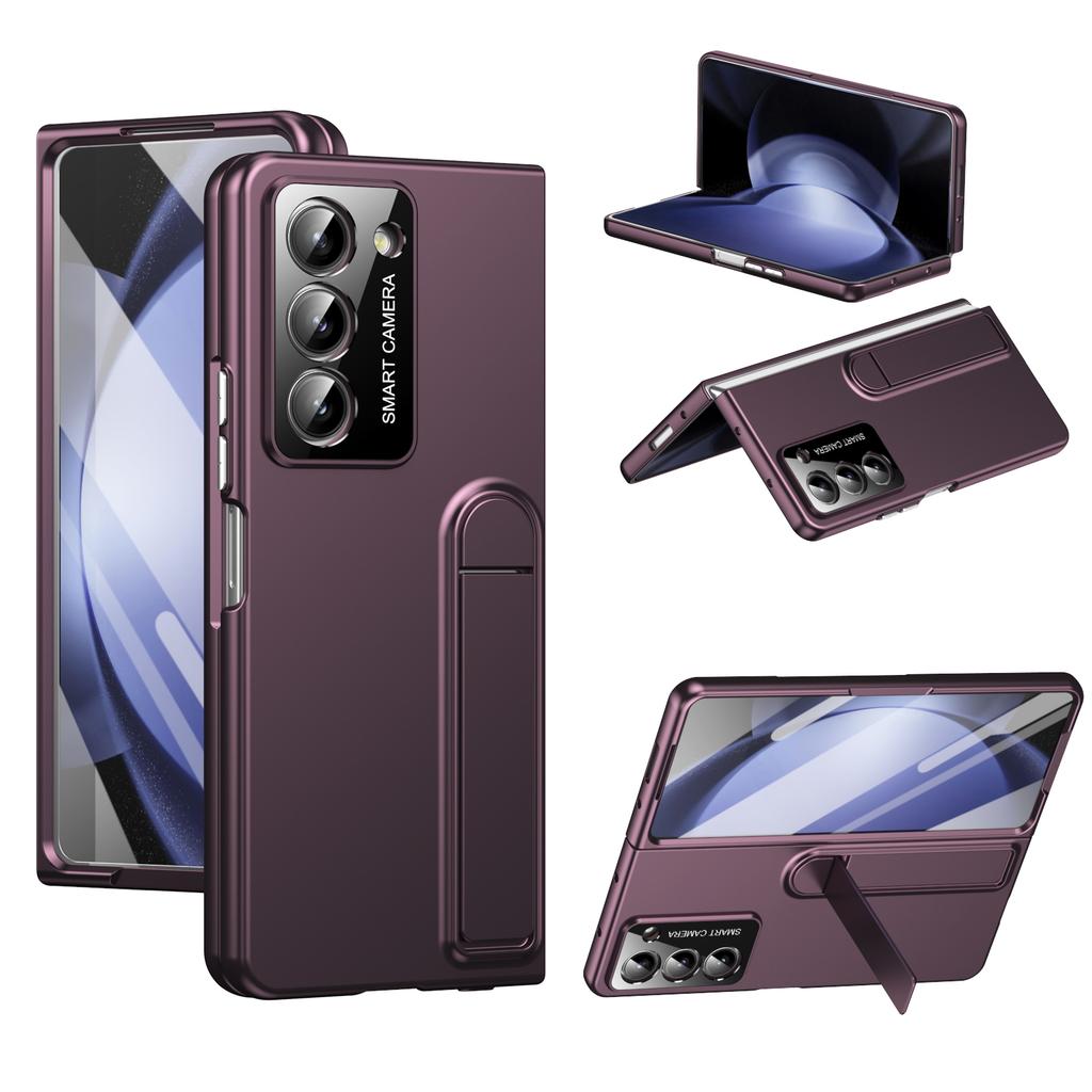 For Samsung Galaxy Z Fold5 5G Case Foldable Kickstand Skin-Touch PC Phone Cover Built In Screen Protector