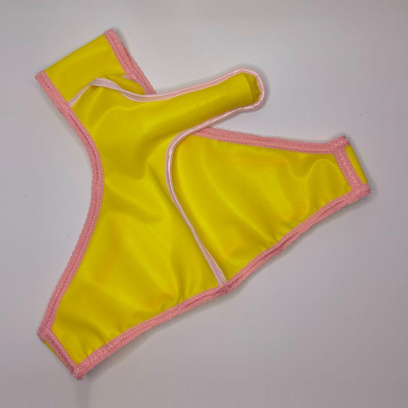 Sexy Men Latex Briefs Long Penis Sheath Fetish Lingerie Rubber Underwear Condom Gay Night Clubwear Roleplay Underpant