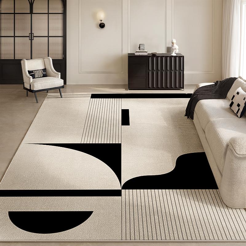 

VIKAMA Black And White Vertical Texture Geometric Lines Loop Pile Carpet Living Room Sofa Non-Slip Floor Mat Home Decoration 60X160CM(2X5.3FT
