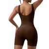 Seamless Ribbed One-Piece Sportswear: Elastic Fitness and Yoga Bodysuit