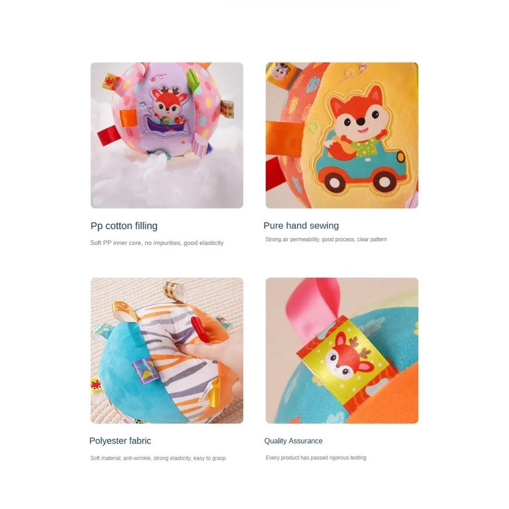 Baby Rattles Toys Soft Plush Hand Rattles Hand Grip Ball Animal Pattern Rattles Shaker for 3 6 9 12 Months Infants Newborn
