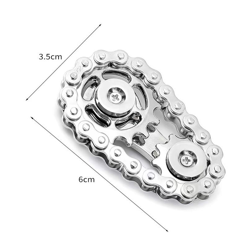 Metal Chain Sprockets Flywheel Fingertip Gyro Fidget Spinner Toys Anti Stress Diy Replace Bicycle Chain Spiner Fidget Toys Kids