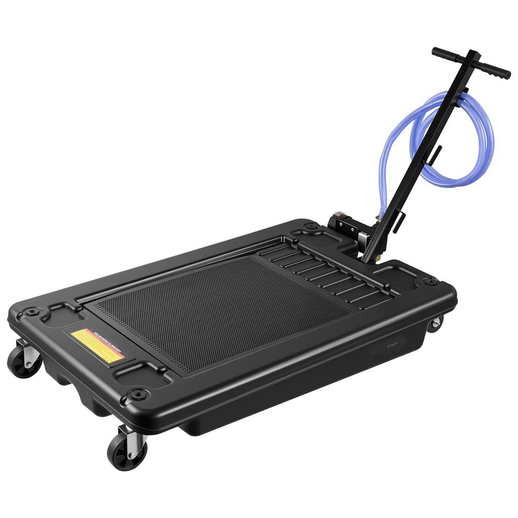 Low Profile Oil Drain Pan, 64 L Capacity, Rolling Oil Drain Pan with Electric Pump & 2.2 M Hose, Leak-proof & Corrosion-resistant, Fit for Cars, SUVs,