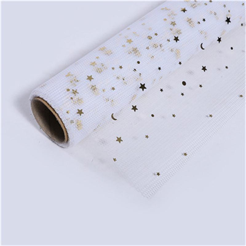 Звезда Луна пряжа золото серебро блестки звездная пряжа Ins супер красивая кружевная сетка цветочный упаковочный материал букет цветочная пряжа сетка