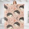 Cartoon Hedgehog Blanket Flannel Four Seasons Cute Animals And Plants Multi-Functional Lightweight Blanket Household Bedroom Blanket