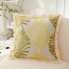 High-precision Jacquard Brown Leaf Sofa Back Cushion Tassel Series Large Pillow with Core