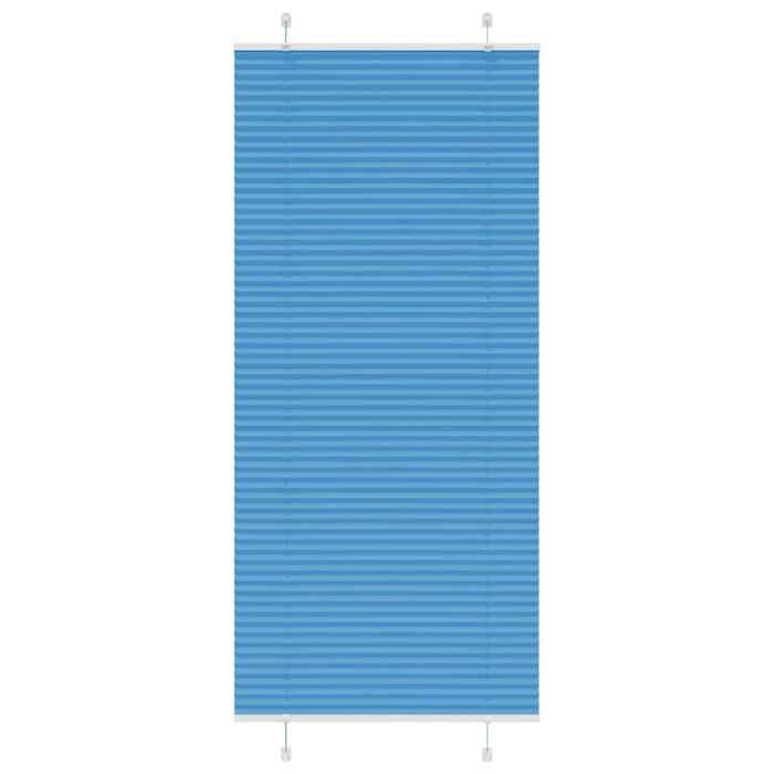 VidaXL Store plissé bleu 100x200 cm largeur du tissu 99,4 cm polyester, store plissé de fenêtre, store accordéon, store 4015211
