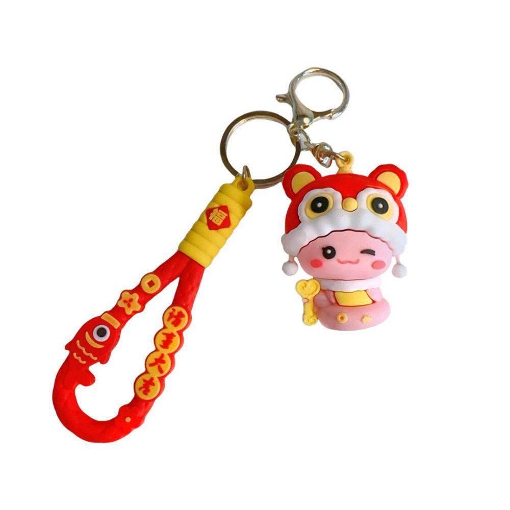 

PVC New Year Key Ring Good Lucky Cartoon Snake Pendant Fashion Snake Year Keychain Key Accessories Style B