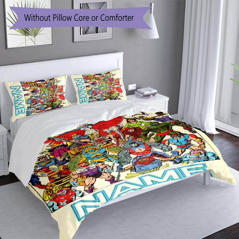 3pcs Custom Name He-Man and the Masters of the Universe Set,Includes 1 Duvet Cover and 2 Pillowcases,All-season Bedroom Decor