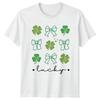 Lucky Unisexs TShirt Clover Pattern St Patricks Day Gift For Her