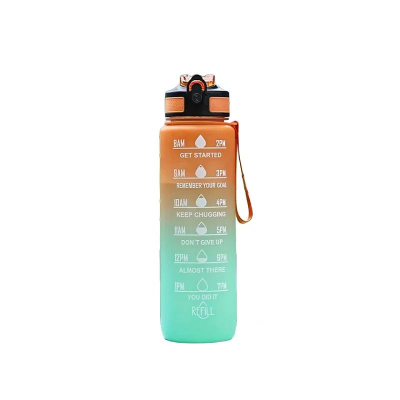 Gradient Color 1000mL Large Capacity Outdoor Sports Plastic Cup, Bouncing Suction Nozzle, Space Cup