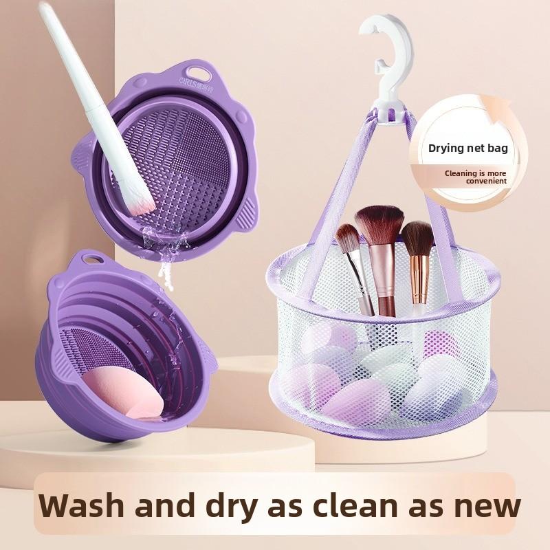 1 PEZZO Ciotola Lavaggio Silicone Scatola Pulizia Pennelli Trucco Set Strumento Asciugatura Uova Trucco Lavaggio Spugnetta Cipria Artefatto Porta Spugnetta