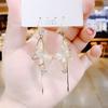 911 High Sense Opal Butterfly Fringed Earrings Women's Fashion Super Fairy Long Luxury Face Thin Internet Celebrity Earrings