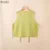 ZANZEA Top Gilet Casual da Donna con Laccetti Laterali, Girocollo, Senza Maniche